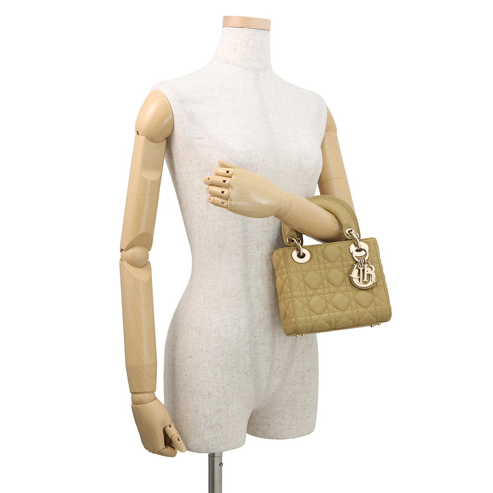 Dior Lady Dior 2Way Handbag Olivem0505Onge Lambskin Size Mini Rovelle Bags