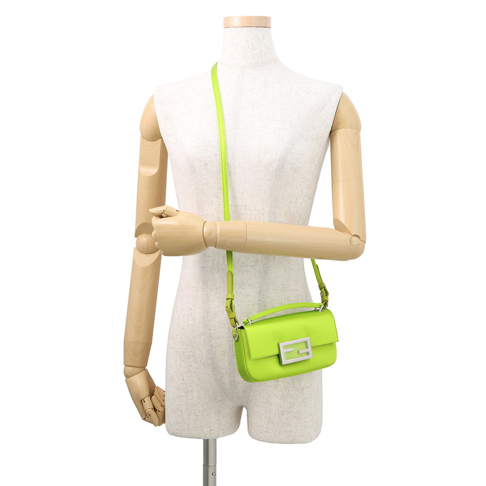FENDI Baguette Phone Pouch Light Green/Brown7AS142 Satin Rovelle Bags
