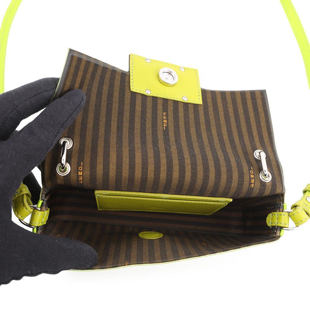 FENDI Baguette Phone Pouch Light Green/Brown7AS142 Satin Rovelle Bags