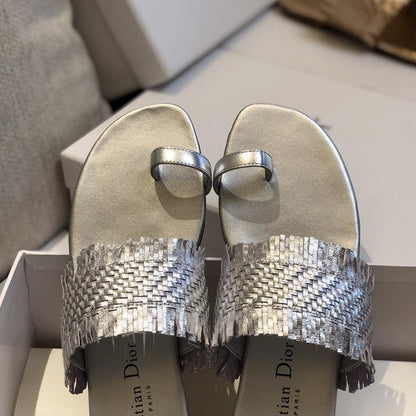 Dior Women silver-Coloured open toe slides