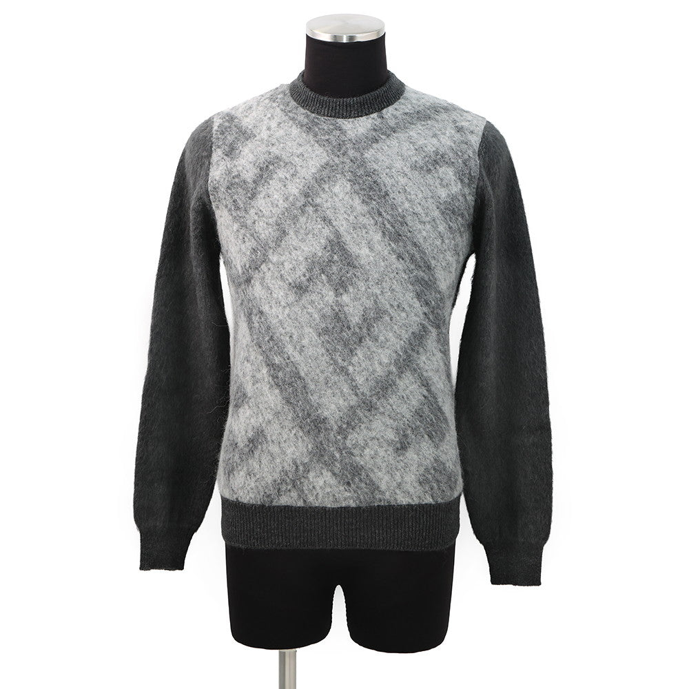 FENDI Zucca crew neck knit Size 46 GrayFZX091 Wool 70% Nylon20% Alpaca10% Rovelle Bags