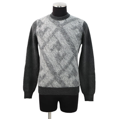FENDI Zucca crew neck knit Size 46 GrayFZX091 Wool 70% Nylon20% Alpaca10% Rovelle Bags