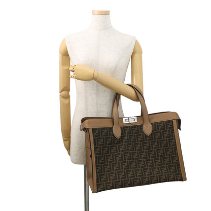 FENDI Peekaboo I See You Zucca Forty 8 Camel/Brown7VA566 Leather Canvas Rovelle Bags