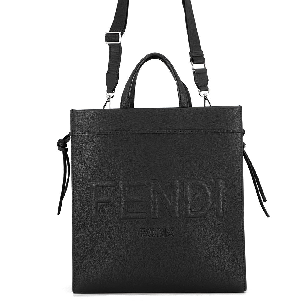FENDI go to shopper Black7VA583 Leather Size Medium Rovelle Bags
