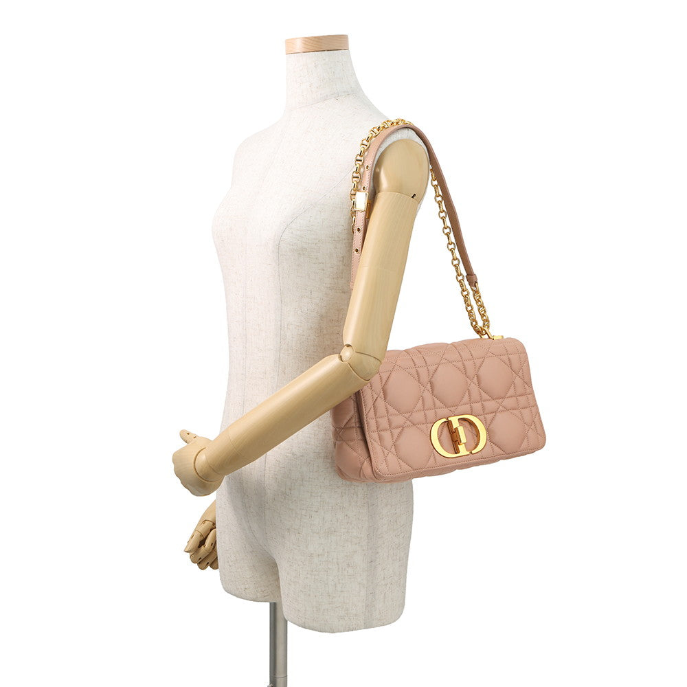 Dior Macrocannage Caro Shoulder Bag Jasmin Flowerm9242Ungk Calf Leather Size Medium Rovelle Bags
