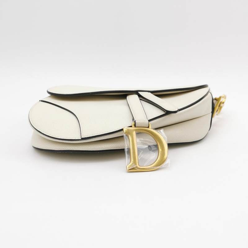 Dior Saddle Medium White 2019 Grained Leather Handbag Rovelle Bags