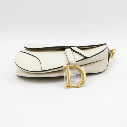 Dior Saddle Medium White 2019 Grained Leather Handbag Rovelle Bags