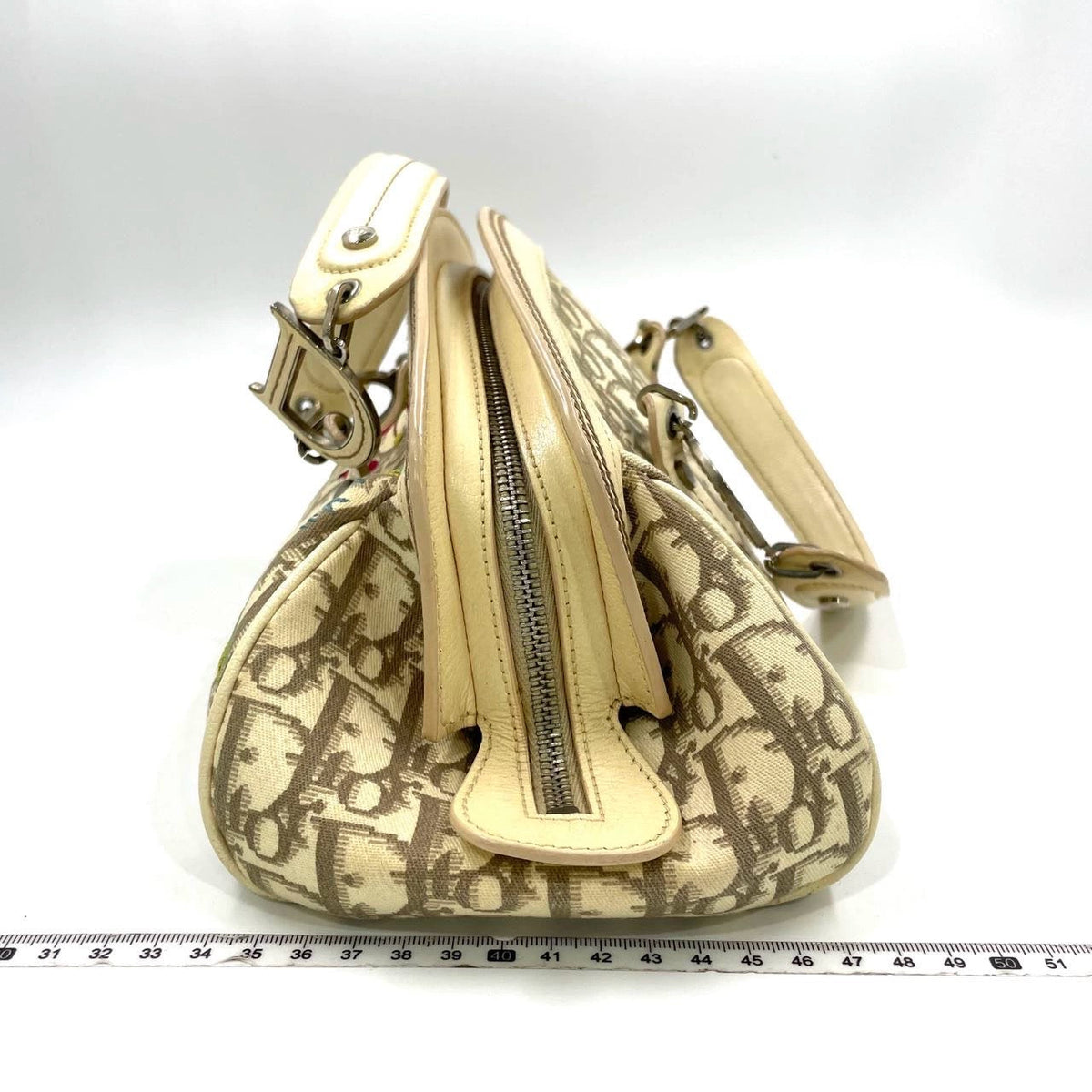 Dior Embroidered Diorissimo Bowler Bag Top White Monogram Rovelle Bags