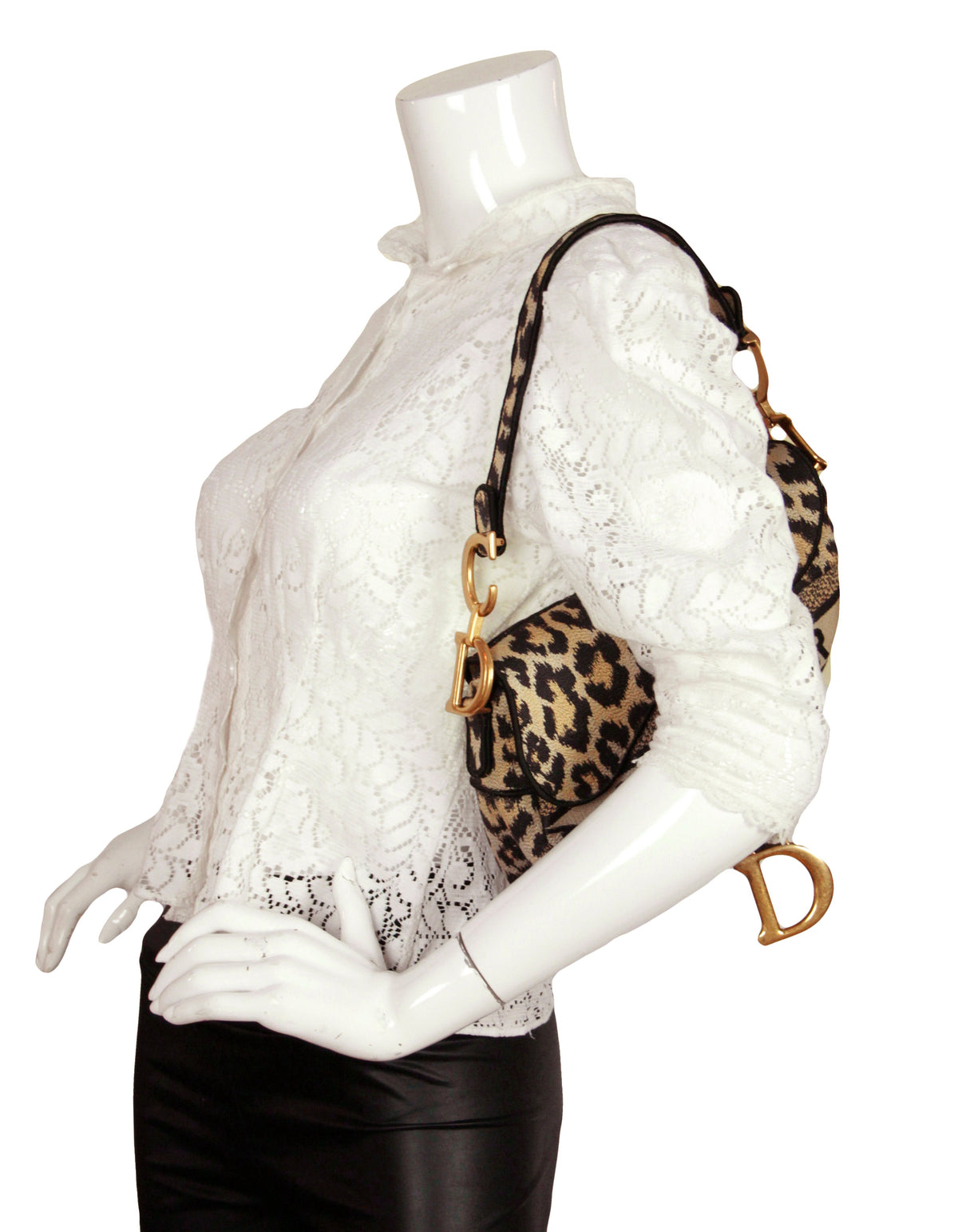 Christian Dior 2021 Mizza Embroidery Leopard Print Saddle Bag Rovelle Bags