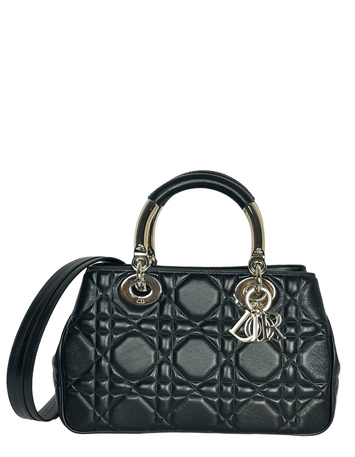 Christian Dior Black Leather Cannage Quilted The Lady 95 22 Bag Rovelle Bags