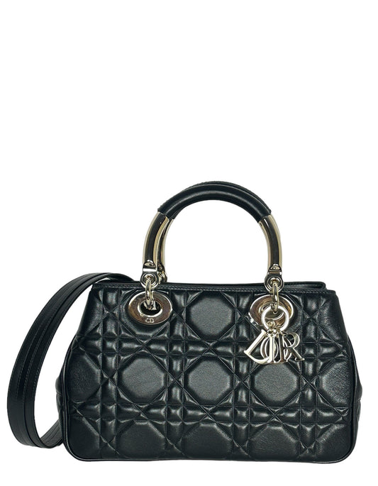 Christian Dior Black Leather Cannage Quilted The Lady 95 22 Bag Rovelle Bags
