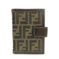 FENDI Zucca Canvas Leather Agenda Planner Cover Brown Black 30153 Rovelle Bags
