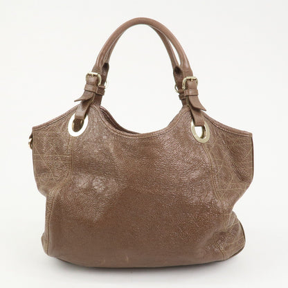 Christian Dior Lady Dior Leather Tote Bag Shoulder Bag Brown Rovelle Bags
