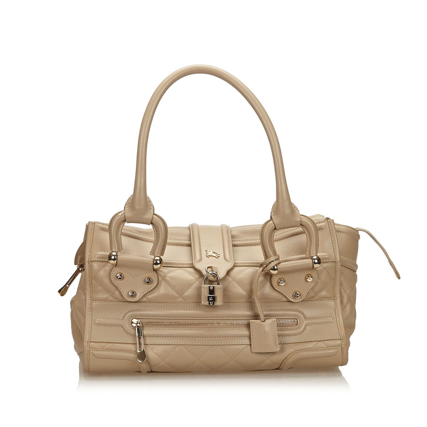 Burberry Others Boston Leather Beige Handbag