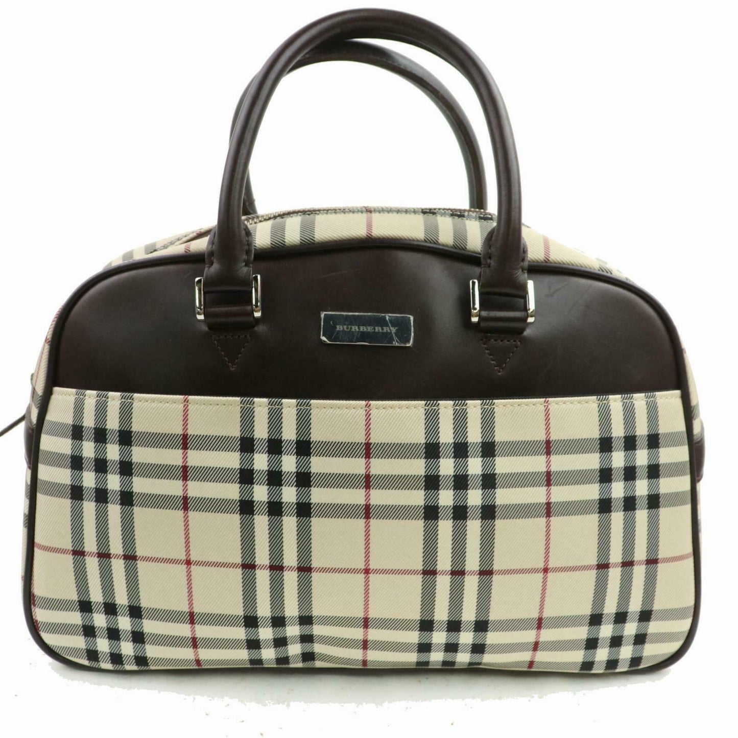 Burberry Damier Canvas Red Handbag