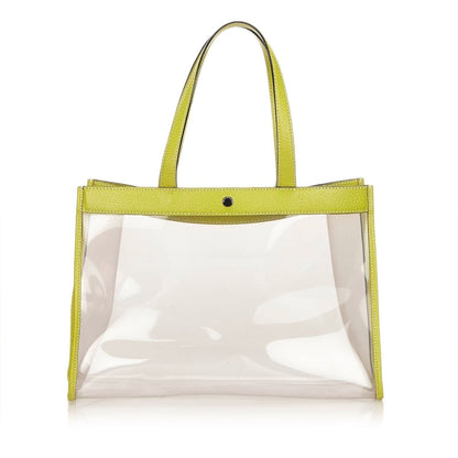 Burberry Light Vinyl Leather Green Tote Bag