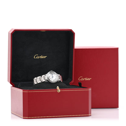 Stainless Steel Diamond Bezel 28mm Ballon Bleu De Cartier Quartz Watch