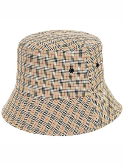 Luxury Burberry Mini Check Bucket Hat Archive Beige