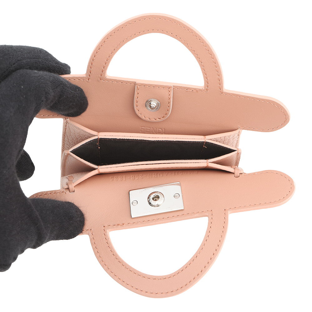 FENDI Peekaboo Selleria Card Case Pink8M0511 Calf Leather Rovelle Bags