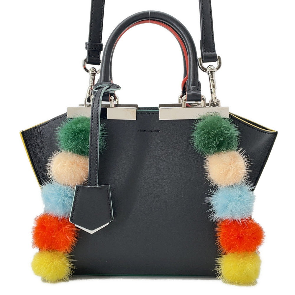 FENDI Petit Trois Jules Black8BH333 Leather Rovelle Bags