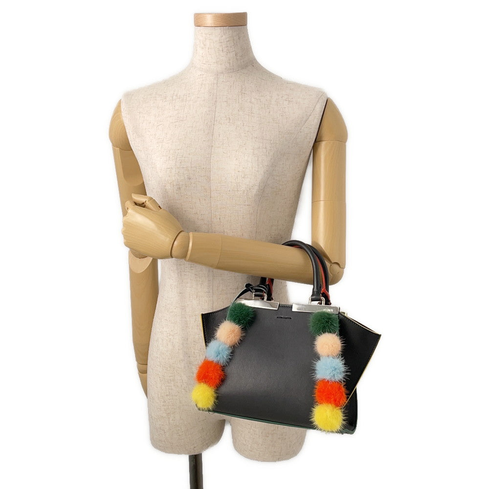 FENDI Petit Trois Jules Black8BH333 Leather Rovelle Bags
