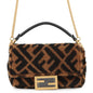 FENDI Mini Bucket Brown/Black8BS017 Mouton Leather Rovelle Bags