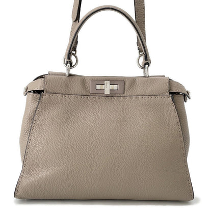 FENDI Peekaboo Selleria Greige8BN290 Leather Size regular Rovelle Bags
