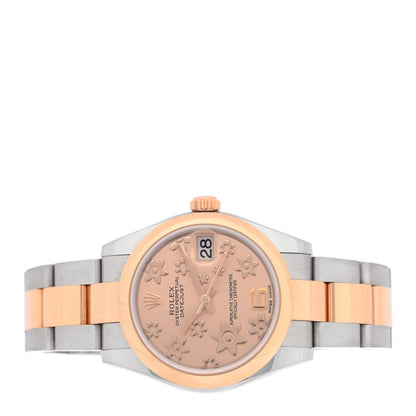 Stainless Steel 18K Everose 31mm Oyster Perpetual Datejust Watch Pink Floral 178241