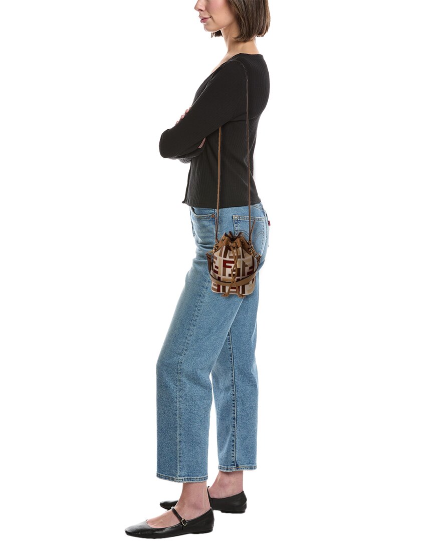 Fendi Mon Tresor Mini Ff Canvas & Leather Bucket Bag Rovelle Bags