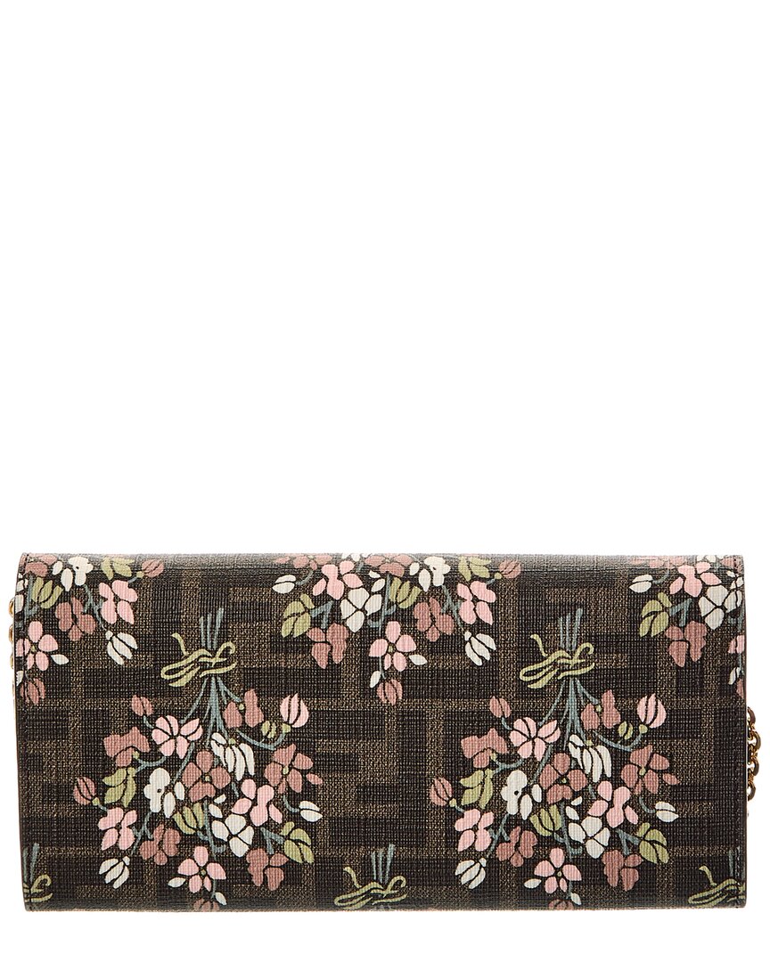 Fendi Roma Ff Jacquard & Leather Wallet On Chain Rovelle Bags