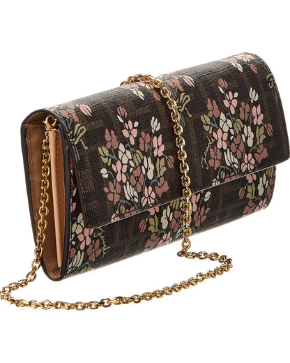 Fendi Roma Ff Jacquard & Leather Wallet On Chain Rovelle Bags