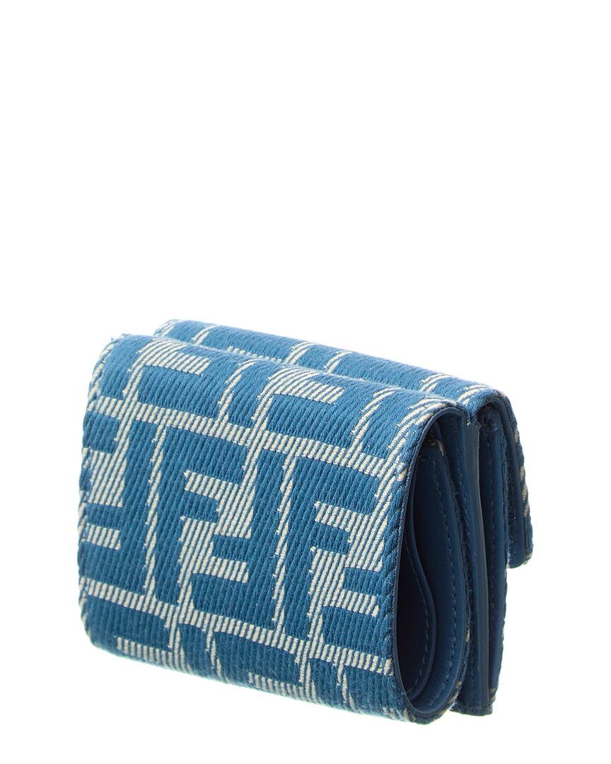 Fendi Baguette Ff Micro Trifold Jacquard & Leather Wallet Rovelle Bags