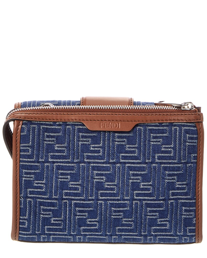 Fendi Baguette Double Ff Denim & Leather Crossbody Rovelle Bags
