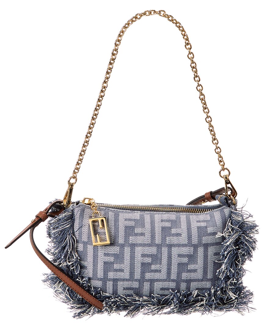 Fendi Baguette Ff Denim Pouch Rovelle Bags