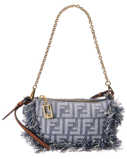 Fendi Baguette Ff Denim Pouch Rovelle Bags