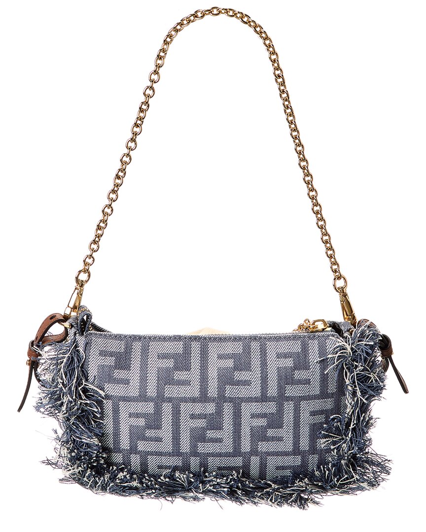 Fendi Baguette Ff Denim Pouch Rovelle Bags