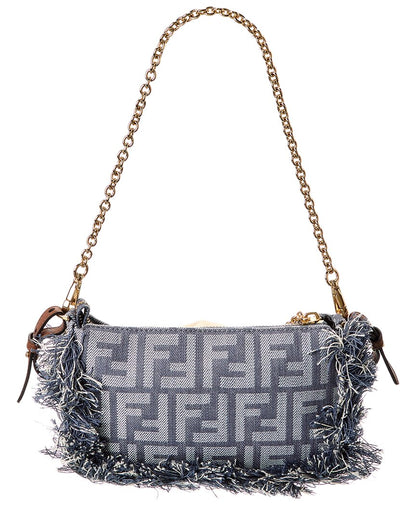 Fendi Baguette Ff Denim Pouch Rovelle Bags