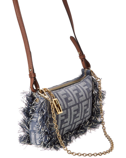 Fendi Baguette Ff Denim Pouch Rovelle Bags
