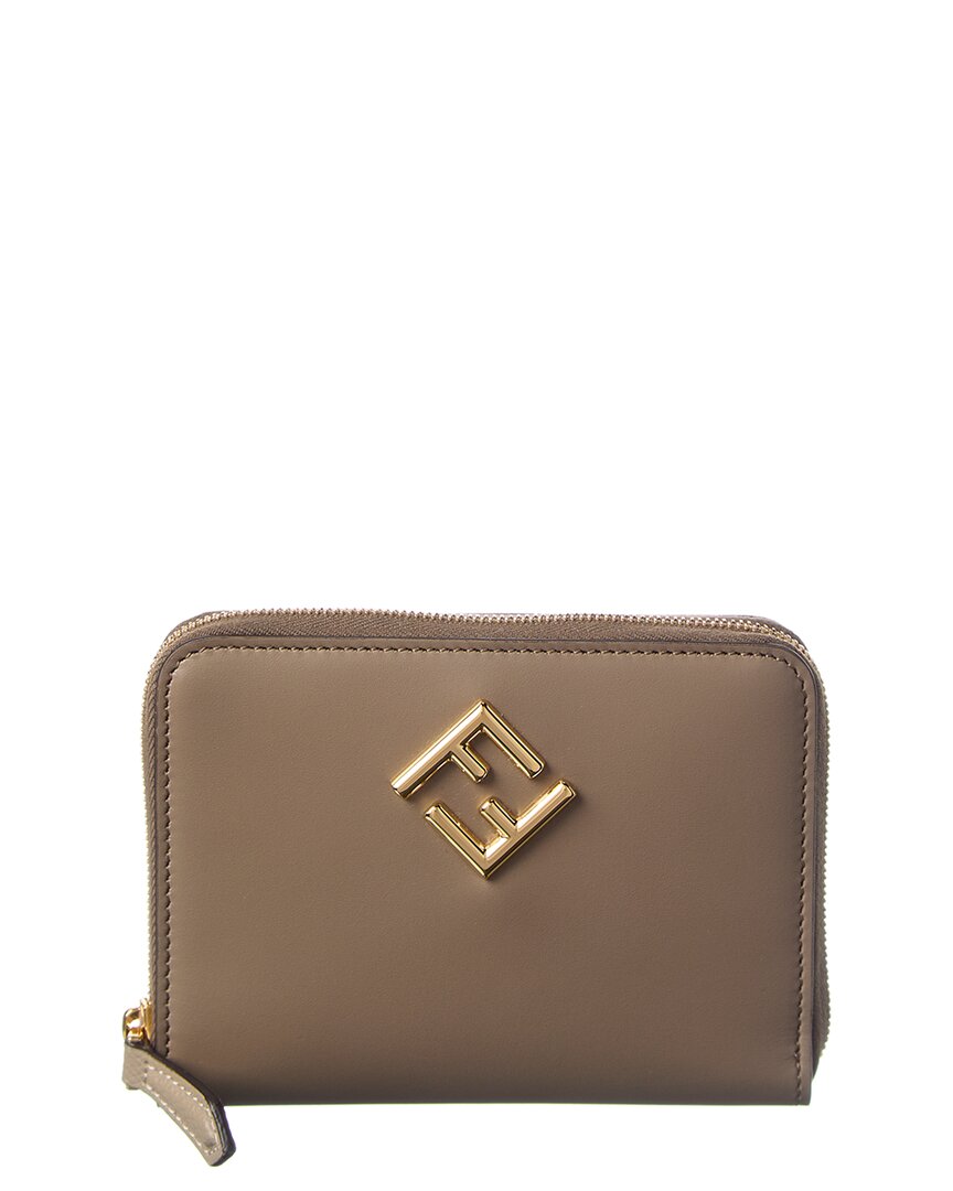 Fendi Ff Diamonds Leather Zip Around Medium Wallet Rovelle Bags