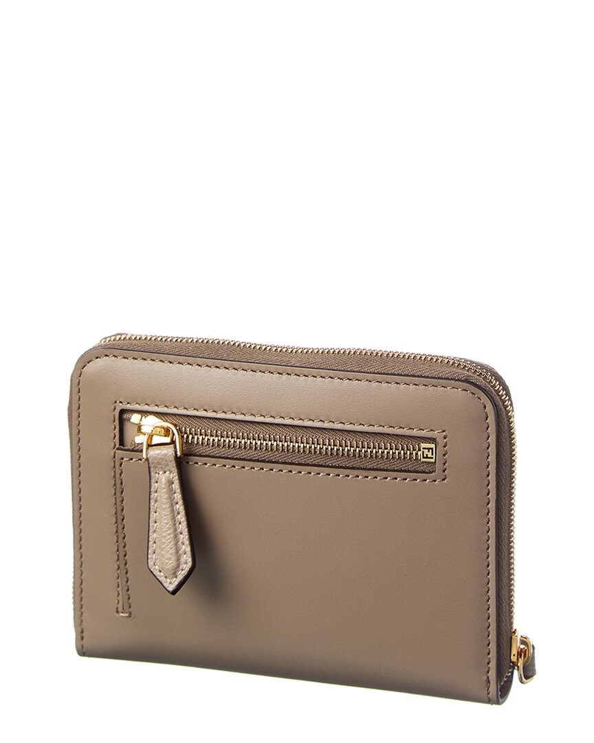 Fendi Ff Diamonds Leather Zip Around Medium Wallet Rovelle Bags