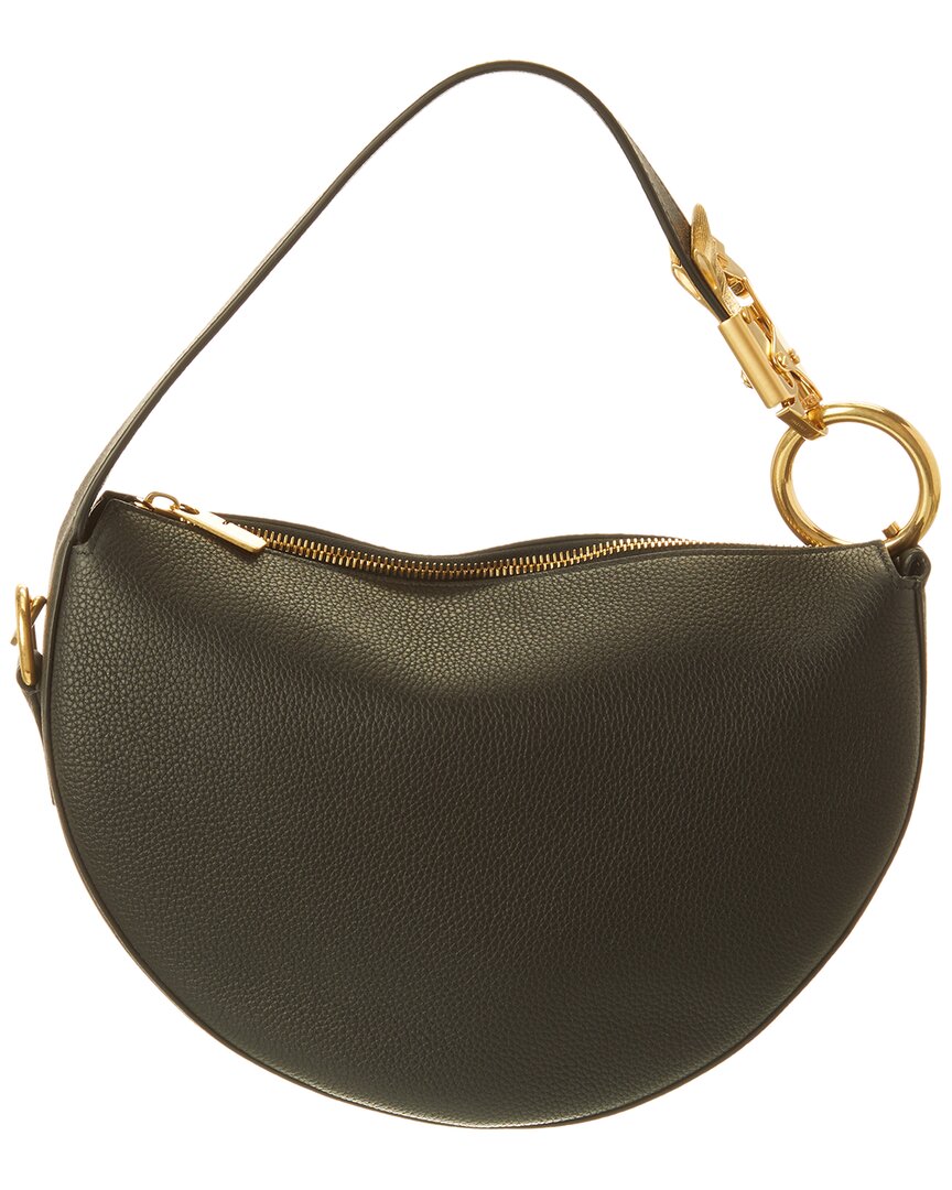 Burberry Knight Arc Leather Black Hobo Bag