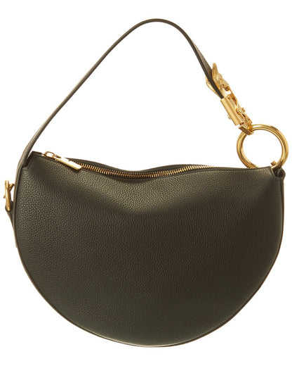 Burberry Knight Arc Leather Black Hobo Bag