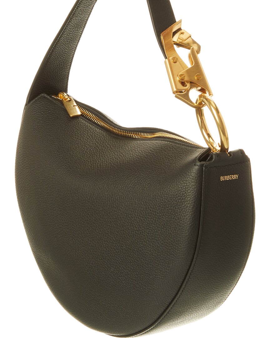 Burberry Knight Arc Leather Black Hobo Bag