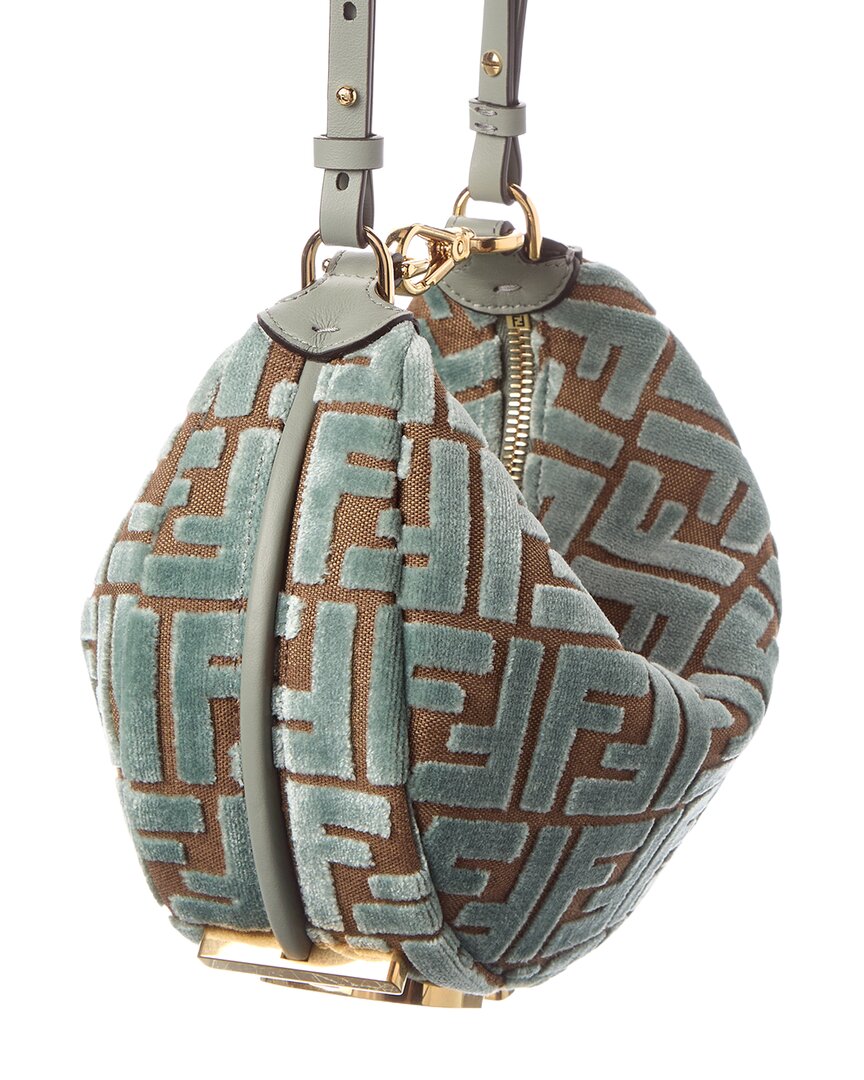 Fendi Fendigraphy Mini Ff Jacquard Velvet & Leather Hobo Bag Rovelle Bags