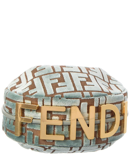 Fendi Fendigraphy Mini Ff Jacquard Velvet & Leather Hobo Bag Rovelle Bags