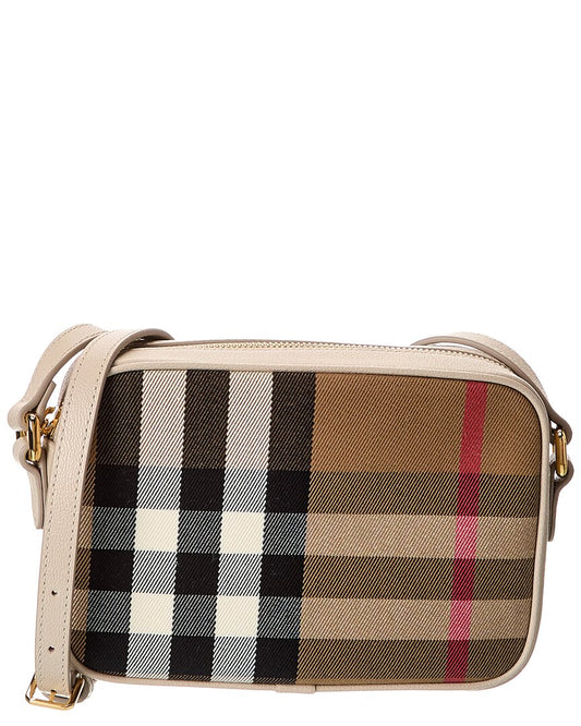 Burberry Camera SIZE Leather Crossbody Bag
