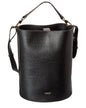 Burberry Logo Medium Leather Black Bucket Bag
