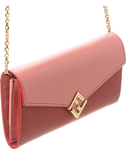 Fendi Ff Diamonds Leather Wallet On Chain Rovelle Bags