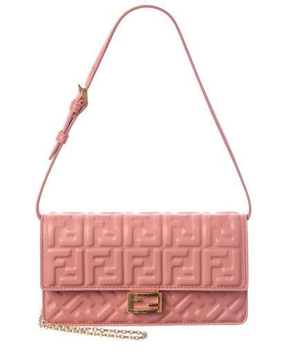 Fendi Baguette Ff Leather Wallet On Chain Rovelle Bags