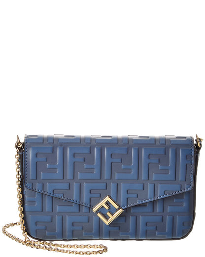 Fendi Ff Diamonds Leather Wallet On Chain Rovelle Bags